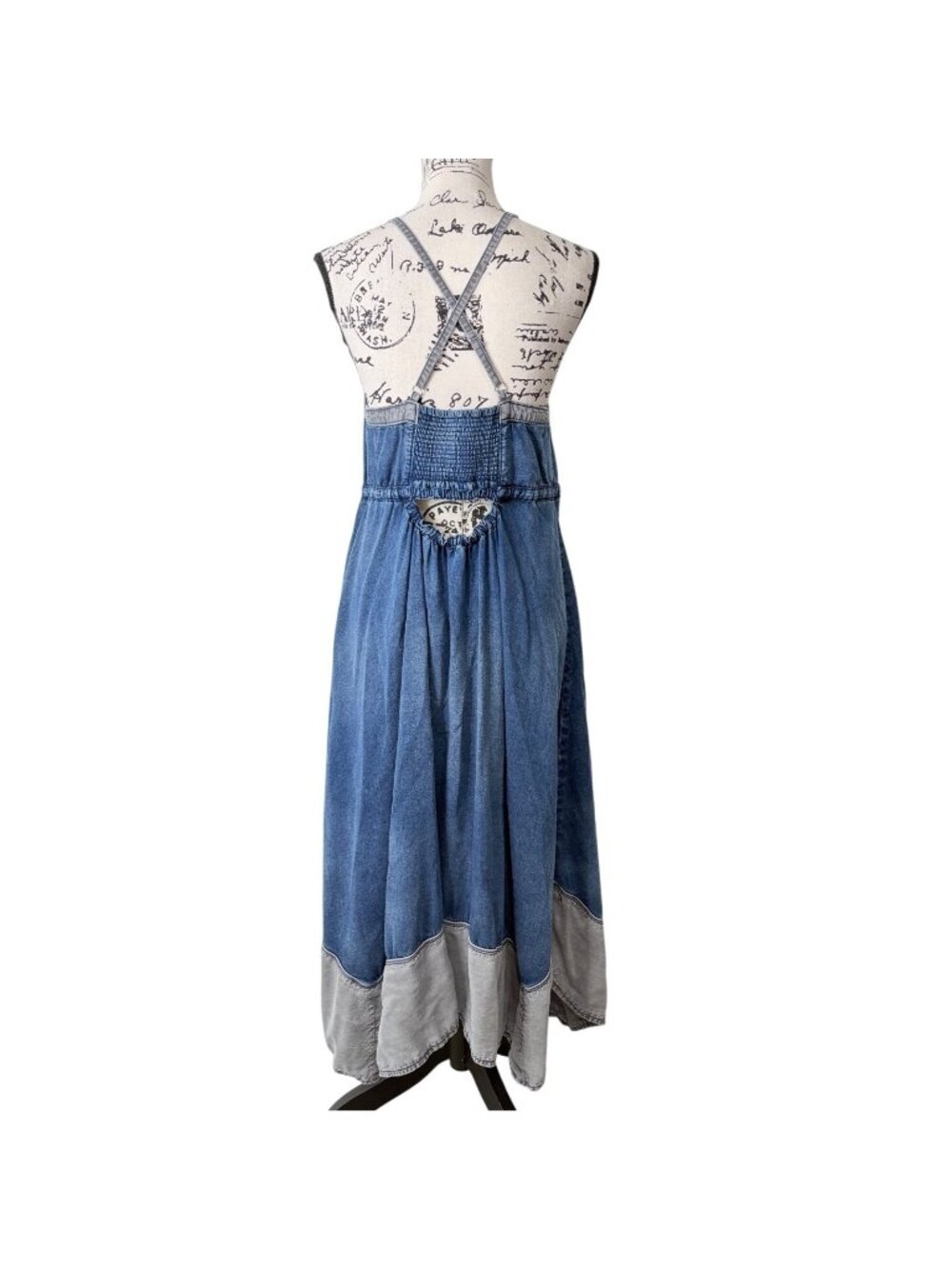 Anthropologie Pilcro Womens Size L Chambray Halter Midi Dress Blue Sleeveless - Picture 4 of 9